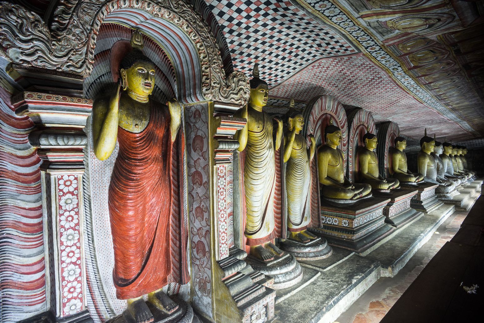 Buddha statues in Cave Temple, Dambulla, Sri Lanka